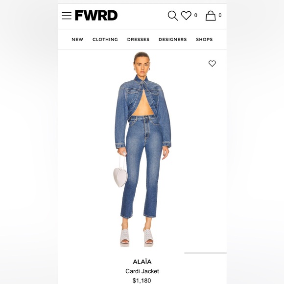 ALAÏA Cropped Denim Jacket - Picture 3 of 10